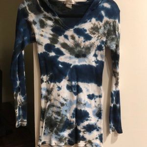 So Nikki Tie Dye Waffle Hooded Long Sleeve